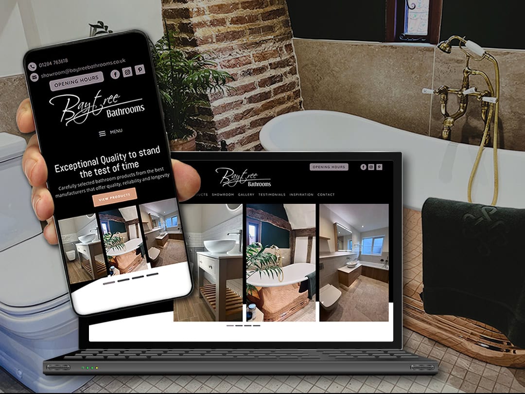 Baytree Bathrooms website design by mdsign