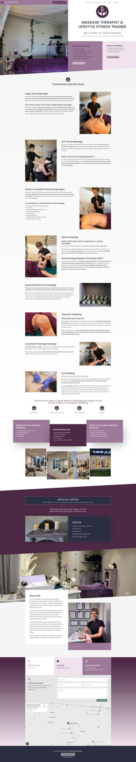 Bodyworks website by Mdsign