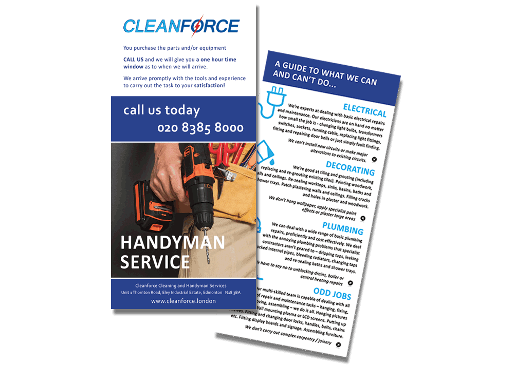 CleanForce DL Handyman Leaflets designed by Mdsign