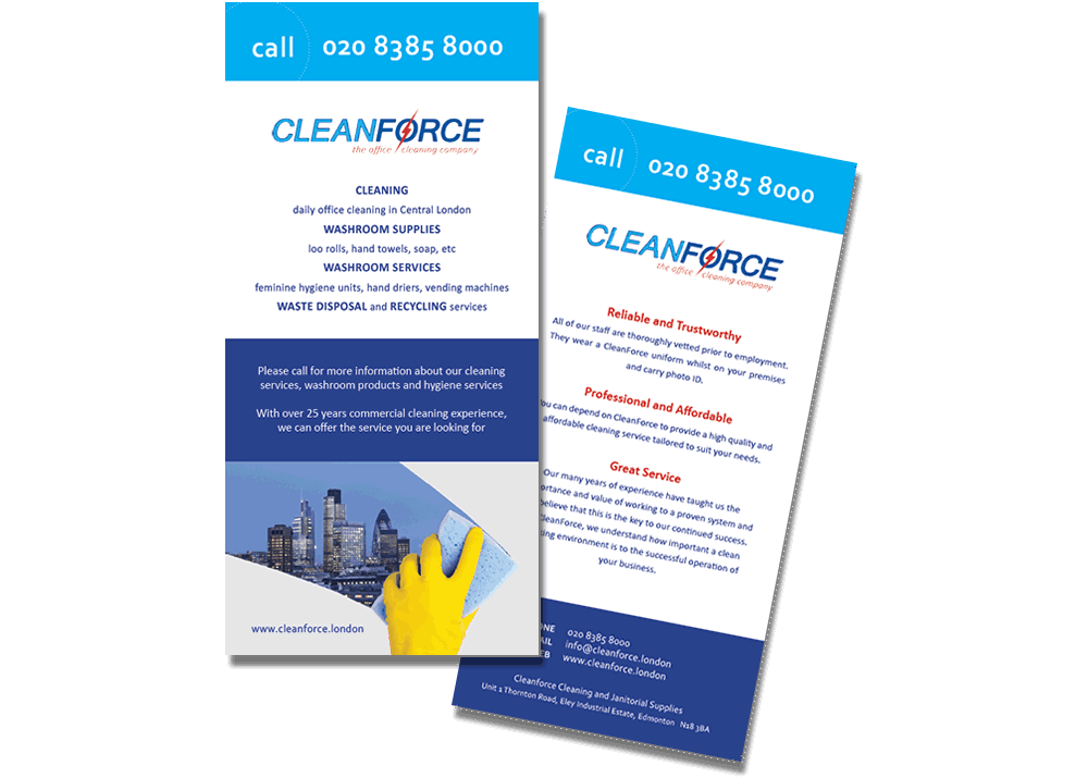 CleanForce DL Leaflets designed by Mdsign