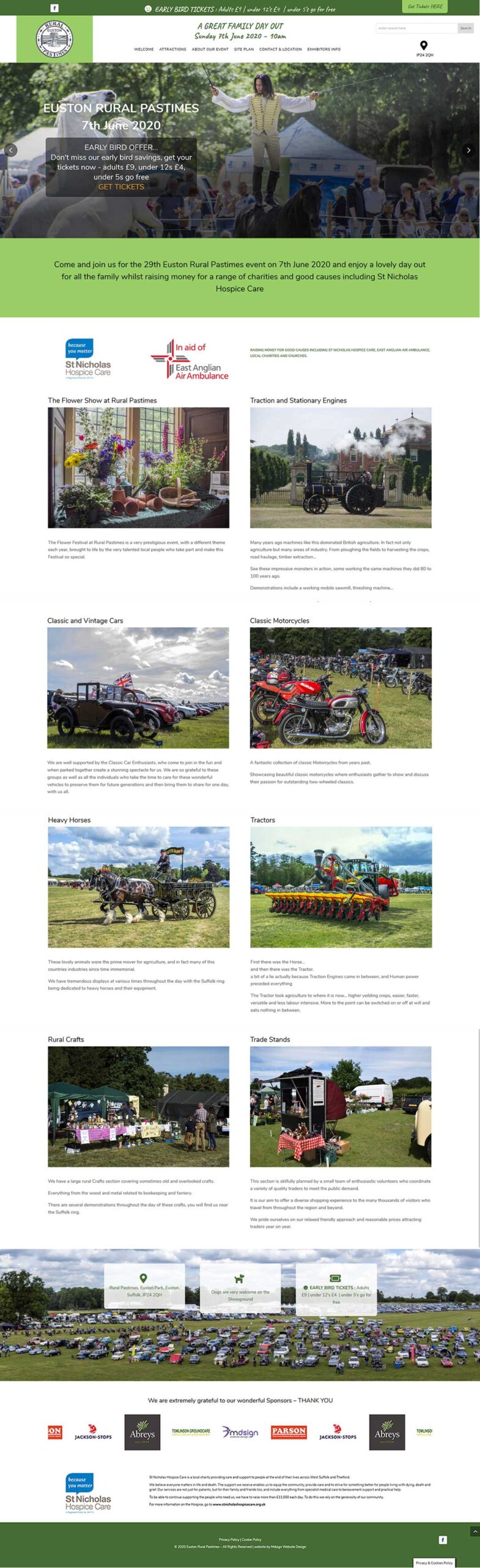 Euston Rural Pastimes website design