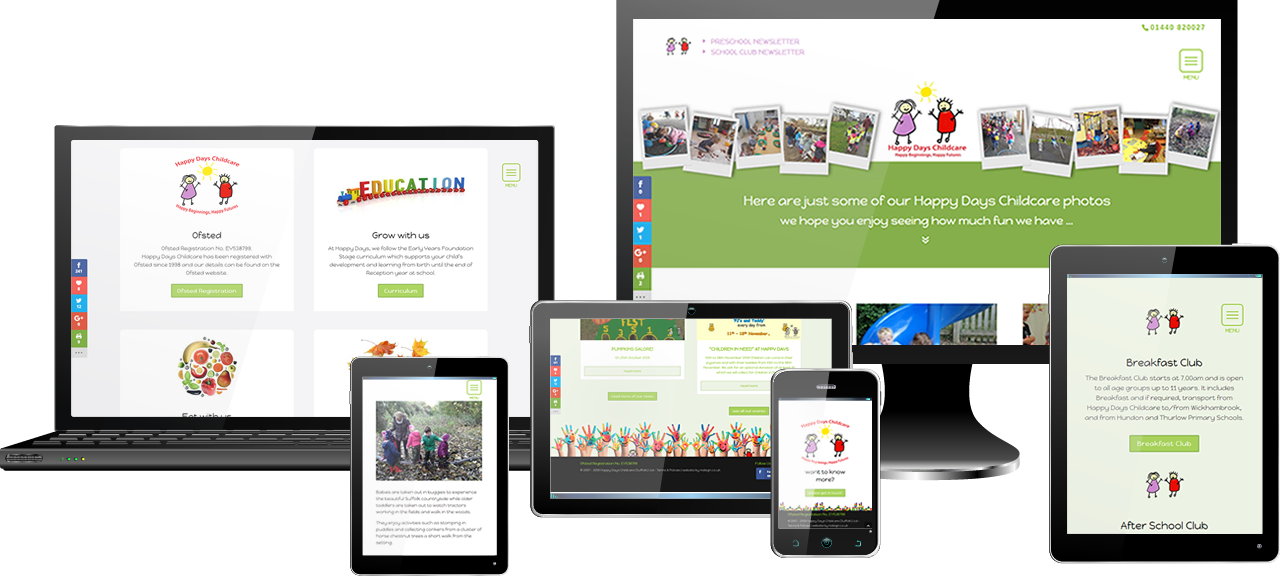 Happy Days Childcare Website by Mdsign Website Design