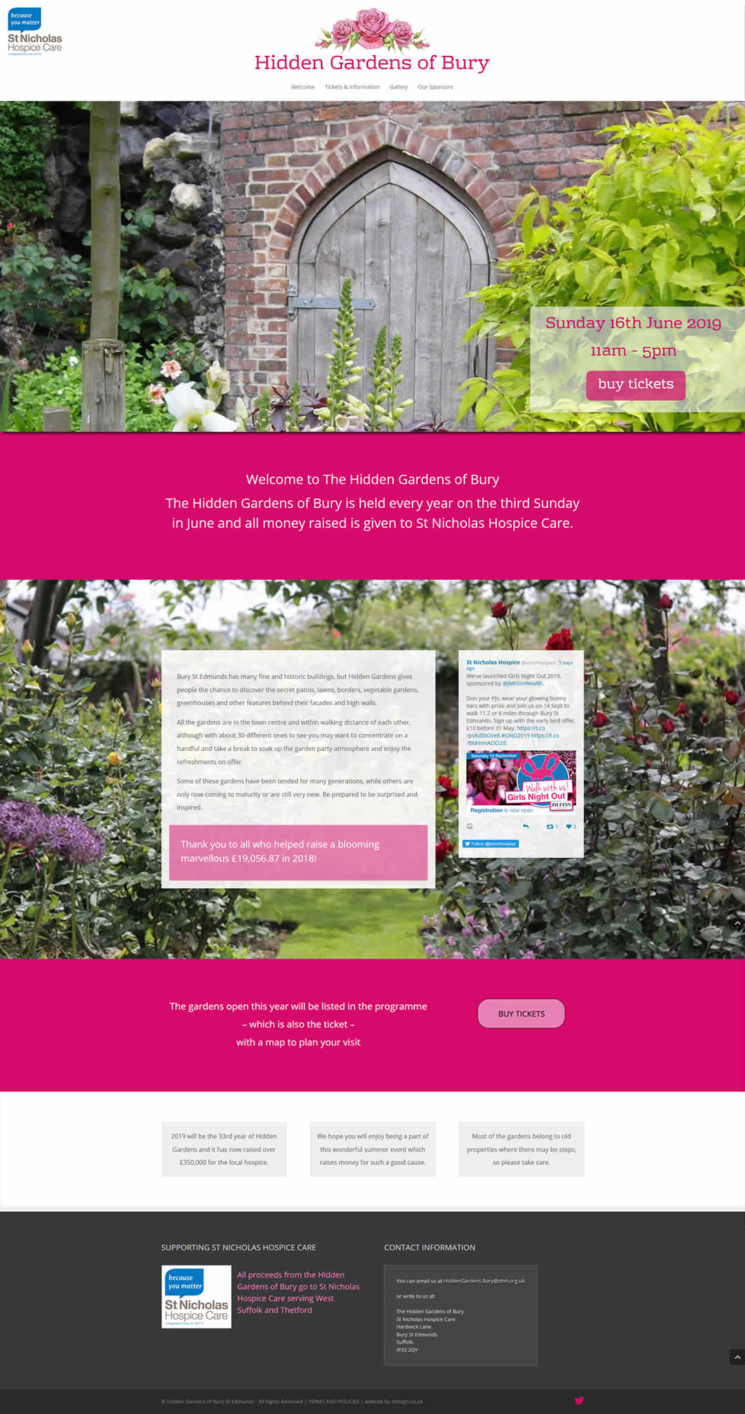 Hidden Gardens of Bury website design by mdsign