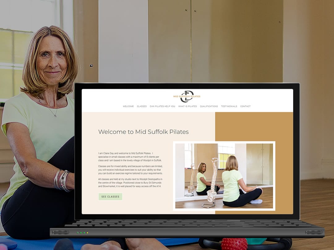 Mid Suffolk Pilates website by Mdsign