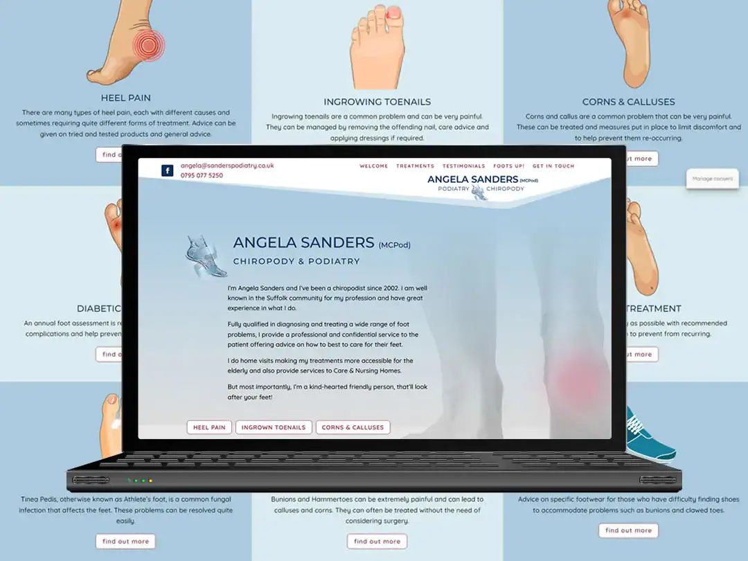 Sanders Podiatry website by Mdsign
