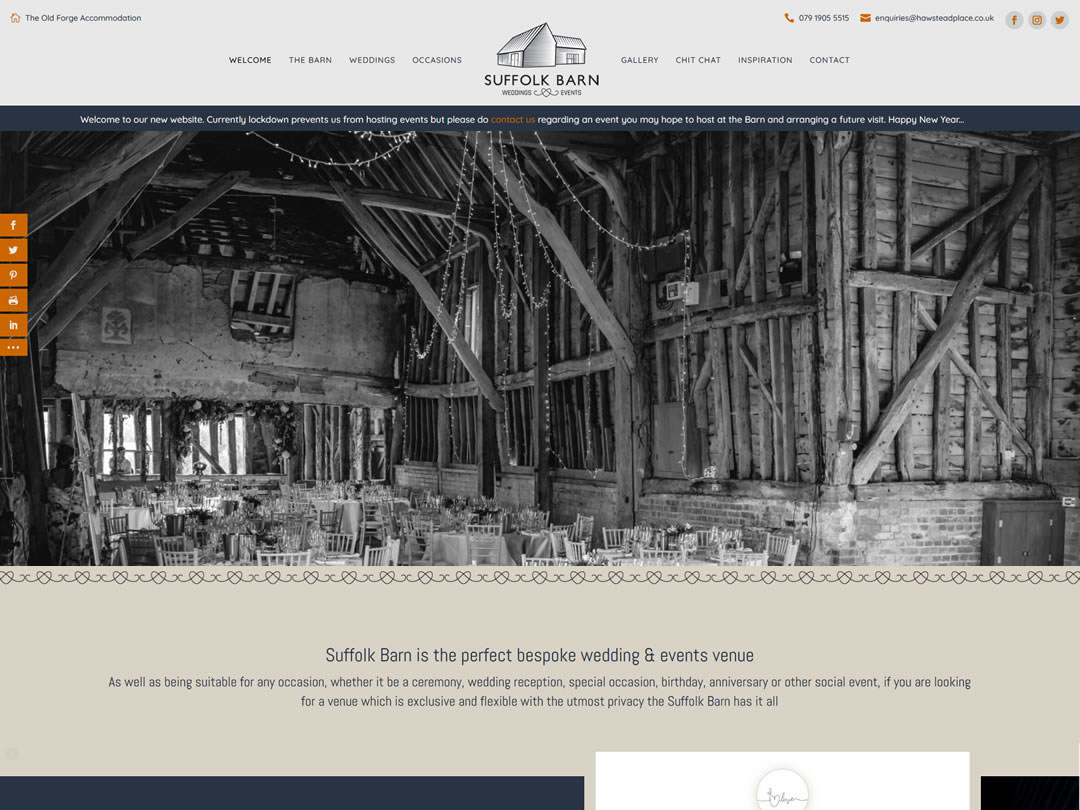 Suffolk Barn website snapshot