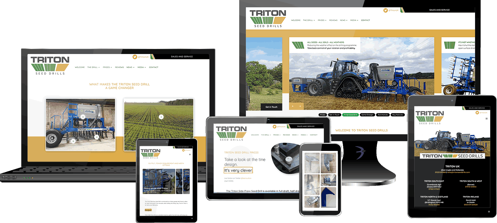 Triton Seed Drills website redesign by Mdsign